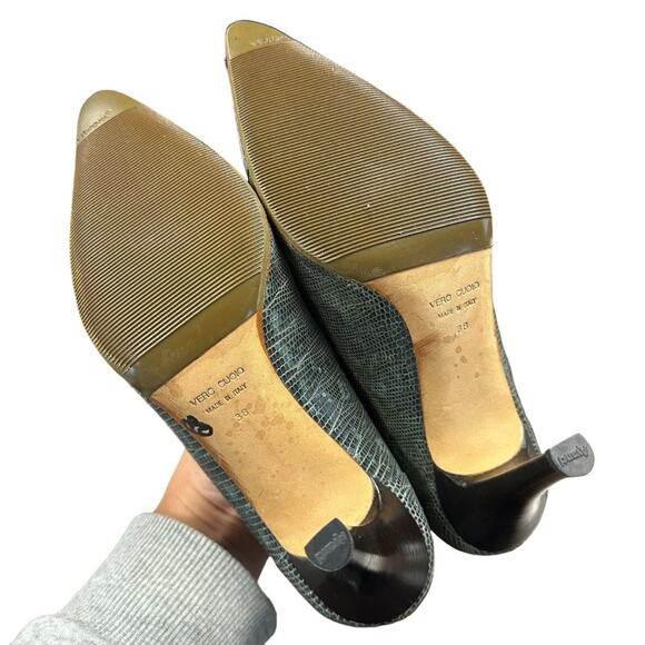 Giuseppe Zanotti Heels Womens 38/ US 8 Snake Print Pointed Toe Leather Pumps - Picture 5 of 11